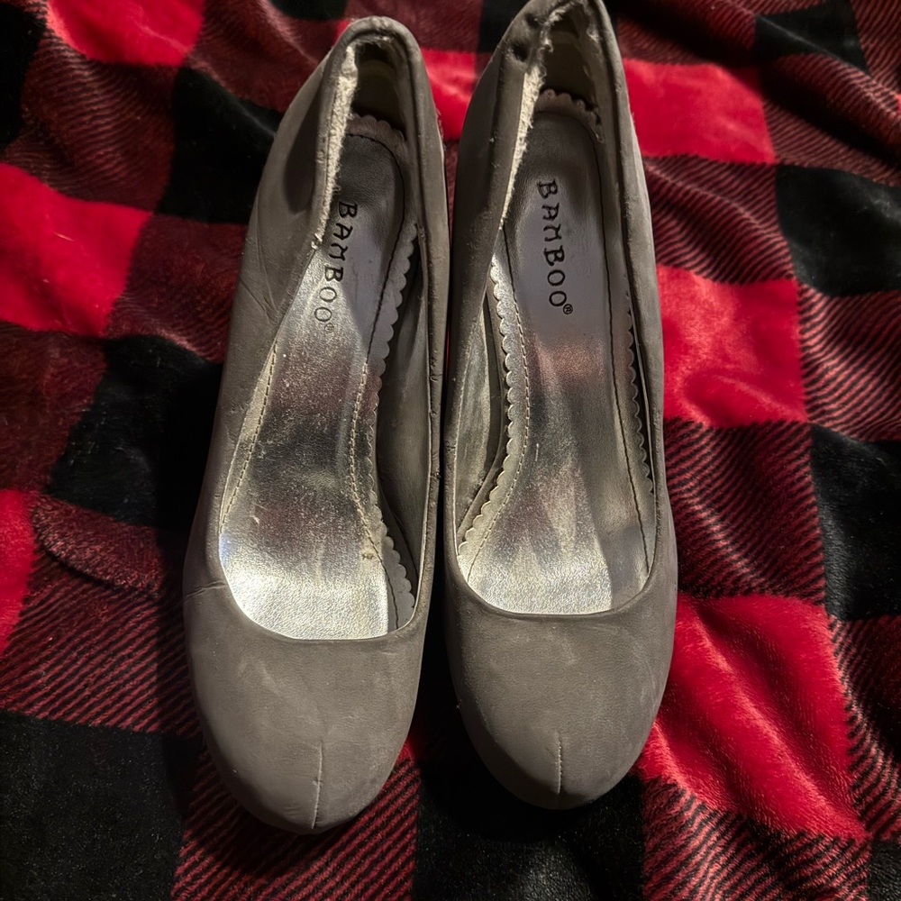 Grey high heels